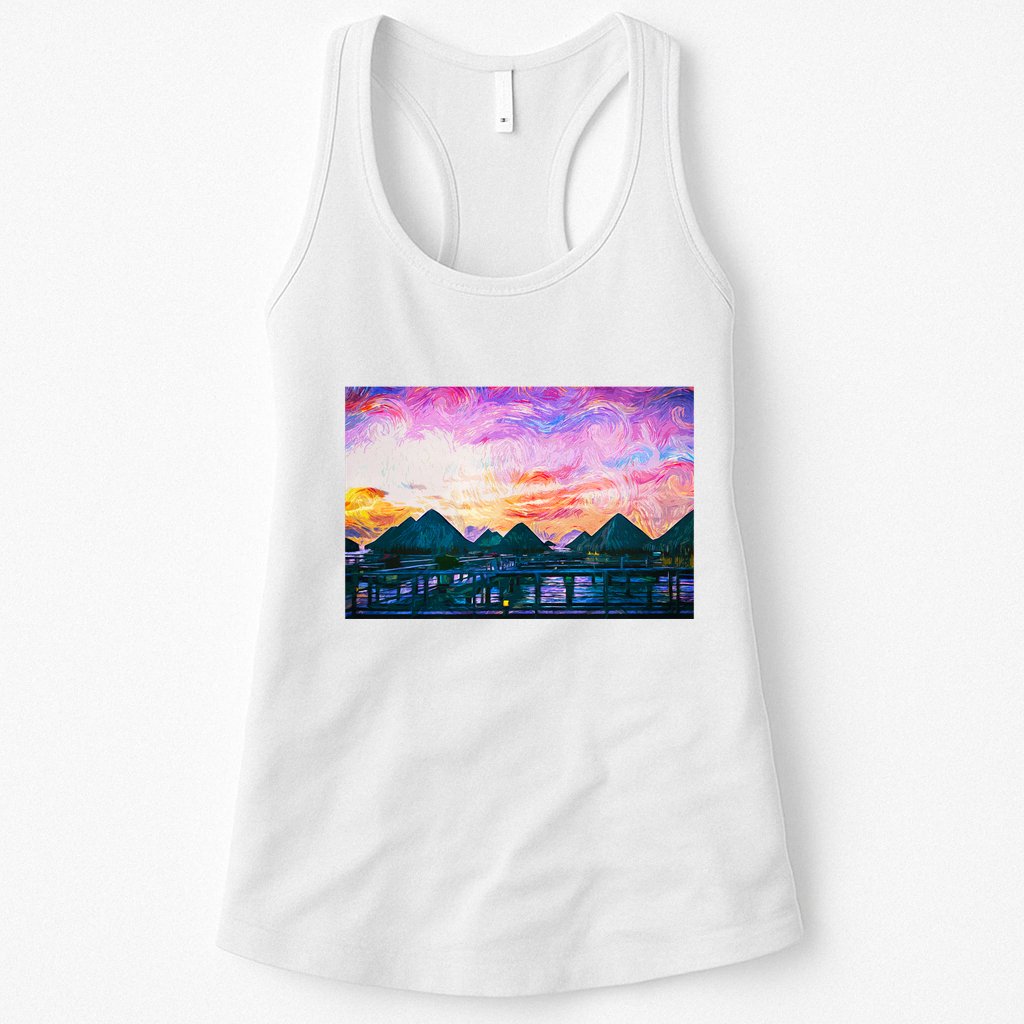 Bora Bora Oceania Oil Paint Womens Tank Top