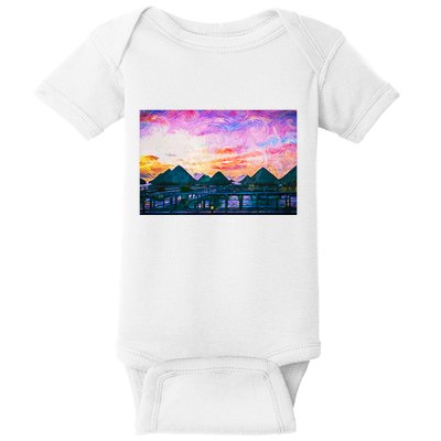 Bora Bora Oceania Oil Paint Baby Bodysuit