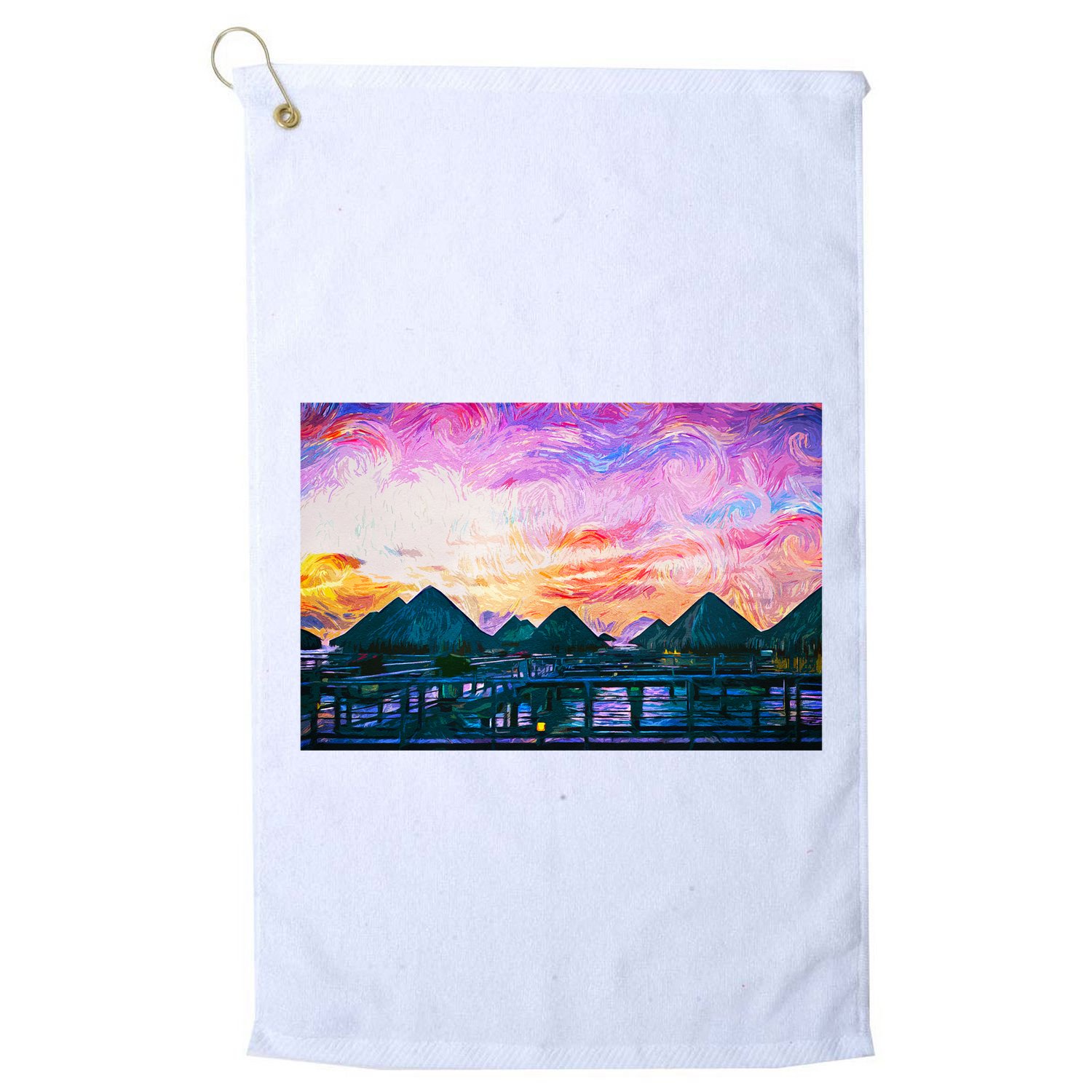 Bora Bora Oceania Oil Paint Golf Towel