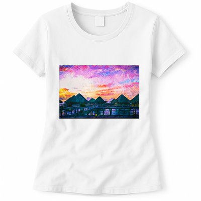 Bora Bora Oceania Oil Paint Womens T-Shirt