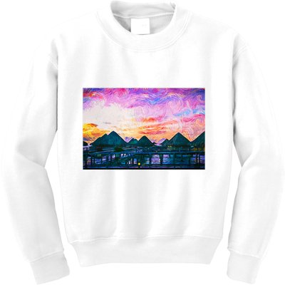 Bora Bora Oceania Oil Paint Kids Sweatshirt