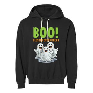 Boo Blessed Over Others Halloween Jesus Garment-Dyed Fleece Hoodie