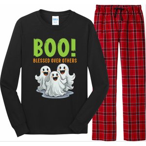 Boo Blessed Over Others Halloween Jesus Long Sleeve Pajama Set