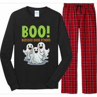 Boo Blessed Over Others Halloween Jesus Long Sleeve Pajama Set