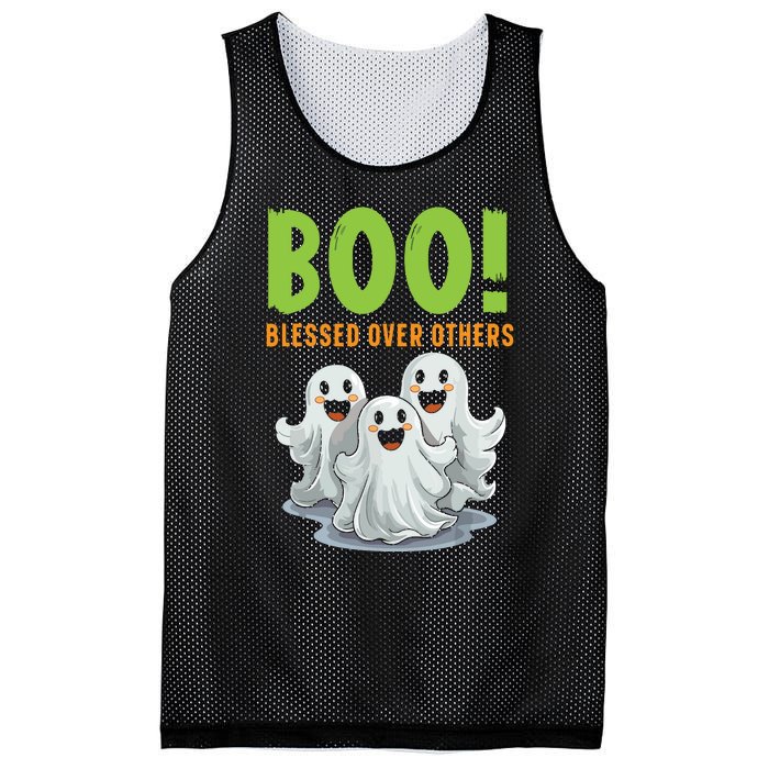 Boo Blessed Over Others Halloween Jesus Mesh Reversible Basketball Jersey Tank