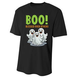 Boo Blessed Over Others Halloween Jesus Performance Sprint T-Shirt