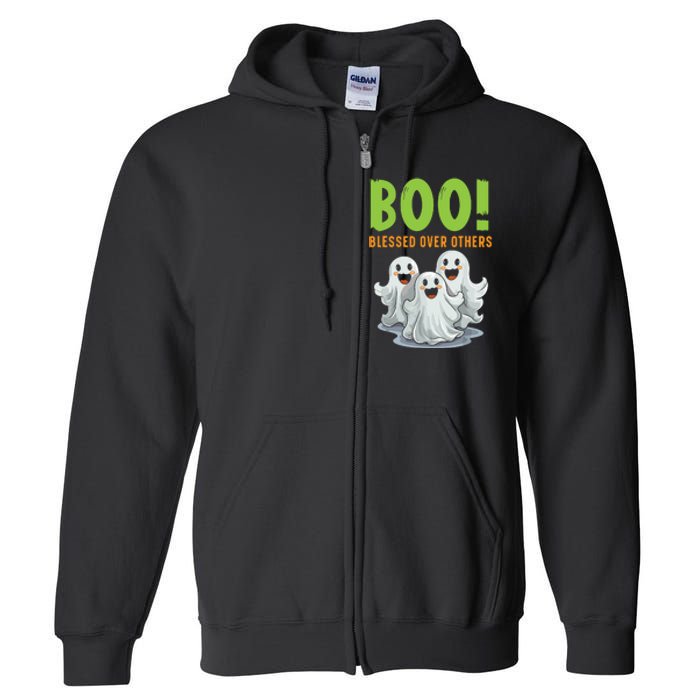 Boo Blessed Over Others Halloween Jesus Full Zip Hoodie