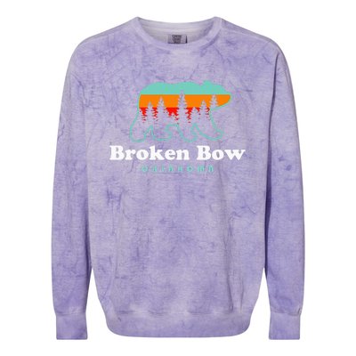 Broken Bow Oklahoma Lake Outdoors Bear Colorblast Crewneck Sweatshirt