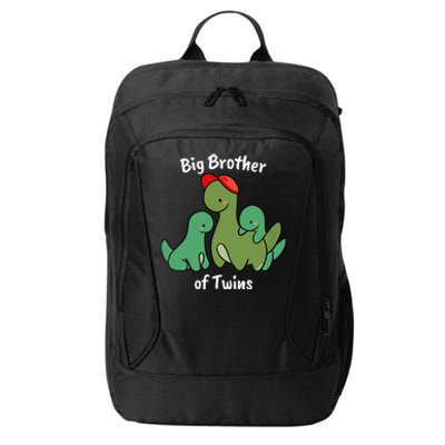 Big Brother of Twins Cute Dinosaur Siblings City Backpack