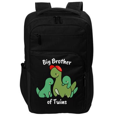 Big Brother of Twins Cute Dinosaur Siblings Impact Tech Backpack