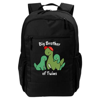 Big Brother of Twins Cute Dinosaur Siblings Daily Commute Backpack