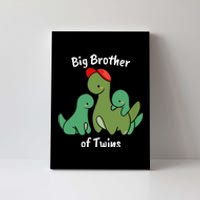 Big Brother of Twins Cute Dinosaur Siblings Canvas