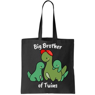 Big Brother of Twins Cute Dinosaur Siblings Tote Bag