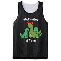 Big Brother of Twins Cute Dinosaur Siblings Mesh Reversible Basketball Jersey Tank