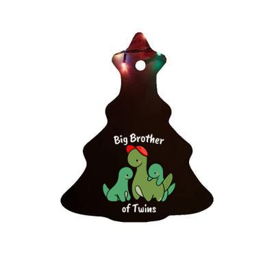 Big Brother of Twins Cute Dinosaur Siblings Ceramic Tree Ornament