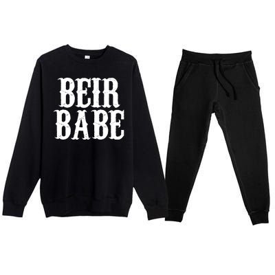 Beir Babe Oktoberfest Funny Premium Crewneck Sweatsuit Set