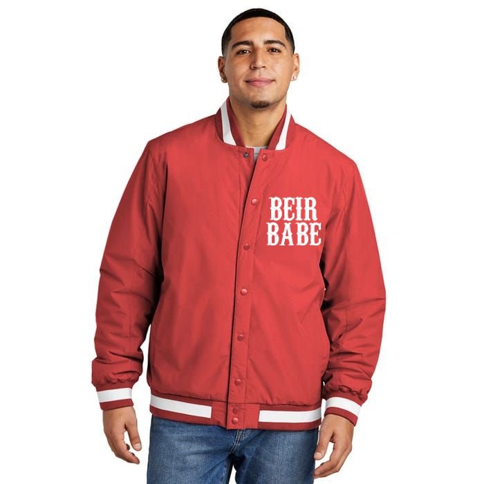 Beir Babe Oktoberfest Funny Insulated Varsity Jacket