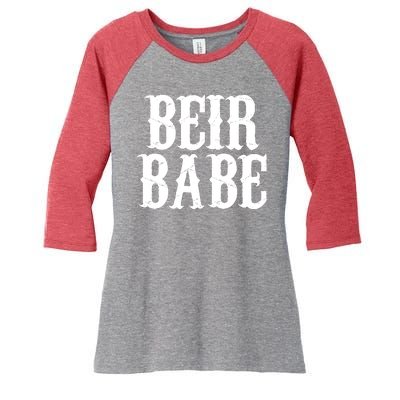 Beir Babe Oktoberfest Funny Women's Tri-Blend 3/4-Sleeve Raglan Shirt