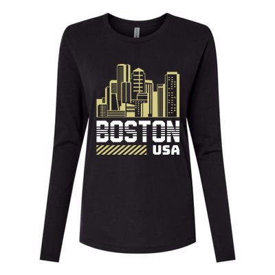 Boston Womens Cotton Relaxed Long Sleeve T-Shirt