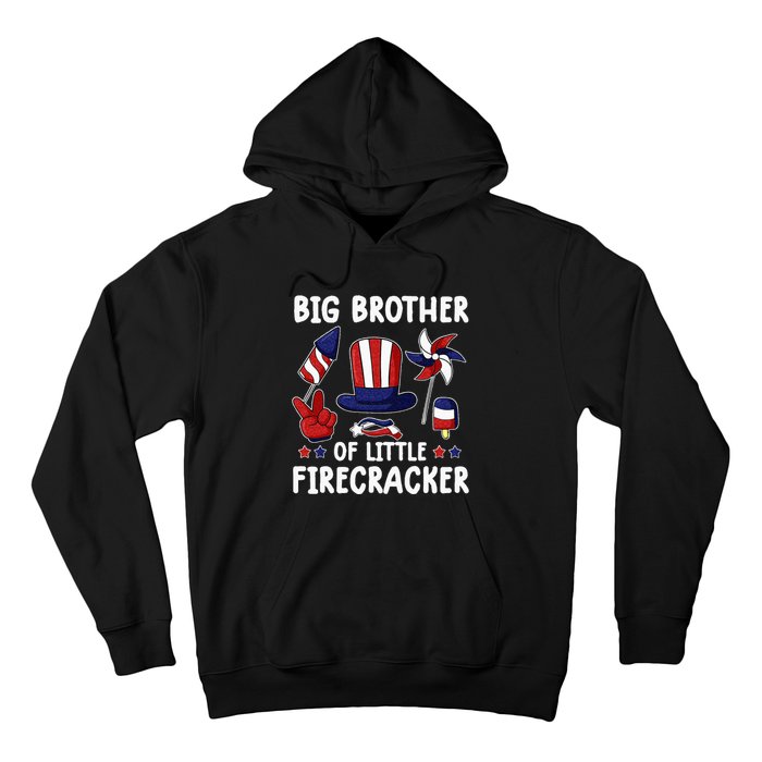 Big Brother Of The Little Firecracker 4th Of July Matching Hoodie