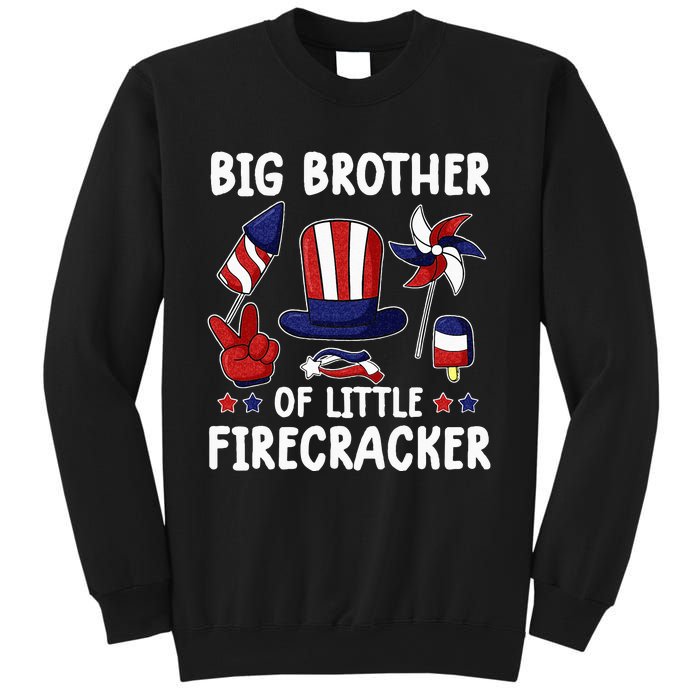 Big Brother Of The Little Firecracker 4th Of July Matching Sweatshirt