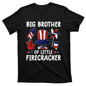 Big Brother Of The Little Firecracker 4th Of July Matching T-Shirt