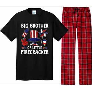 Big Brother Of The Little Firecracker 4th Of July Matching Pajama Set