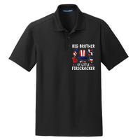 Big Brother Of The Little Firecracker 4th Of July Matching Dry Zone Grid Polo