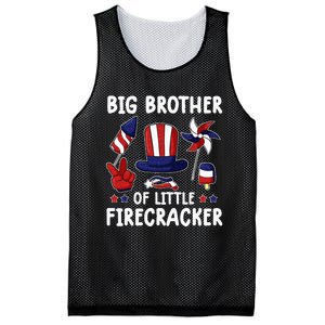 Big Brother Of The Little Firecracker 4th Of July Matching Mesh Reversible Basketball Jersey Tank