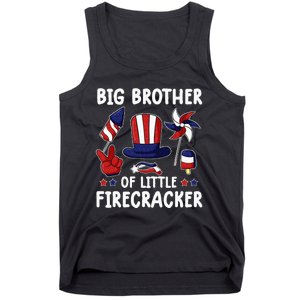 Big Brother Of The Little Firecracker 4th Of July Matching Tank Top