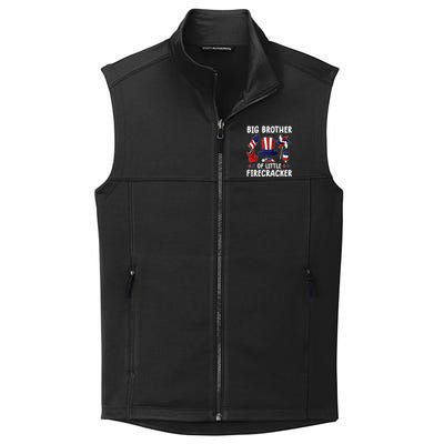 Big Brother Of The Little Firecracker 4th Of July Matching Collective Smooth Fleece Vest