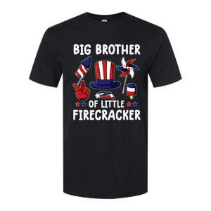 Big Brother Of The Little Firecracker 4th Of July Matching Softstyle CVC T-Shirt