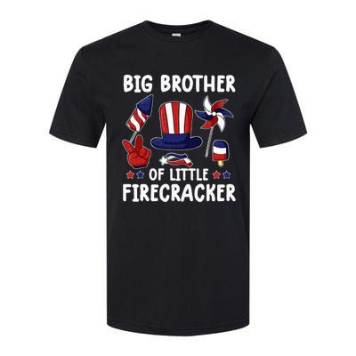 Big Brother Of The Little Firecracker 4th Of July Matching Softstyle CVC T-Shirt