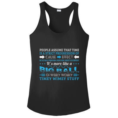 Big Ball Of Wibbly Wobbly Timey Wimey Ladies PosiCharge Competitor Racerback Tank