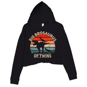 Big Brosaurus Of Twins Big Brother Of Twins Annonce Crop Fleece Hoodie