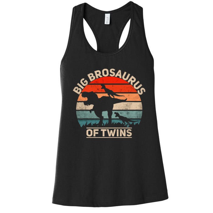 Big Brosaurus Of Twins Big Brother Of Twins Annonce Women's Racerback Tank