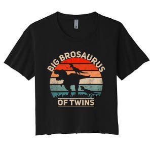 Big Brosaurus Of Twins Big Brother Of Twins Annonce Women's Crop Top Tee