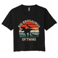 Big Brosaurus Of Twins Big Brother Of Twins Annonce Women's Crop Top Tee