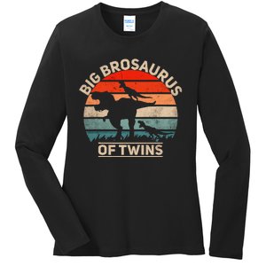 Big Brosaurus Of Twins Big Brother Of Twins Annonce Ladies Long Sleeve Shirt