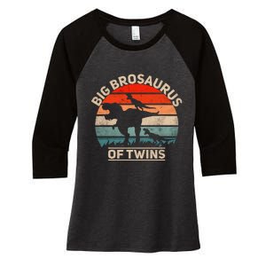 Big Brosaurus Of Twins Big Brother Of Twins Annonce Women's Tri-Blend 3/4-Sleeve Raglan Shirt