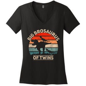 Big Brosaurus Of Twins Big Brother Of Twins Annonce Women's V-Neck T-Shirt