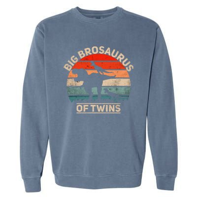 Big Brosaurus Of Twins Big Brother Of Twins Annonce Garment-Dyed Sweatshirt