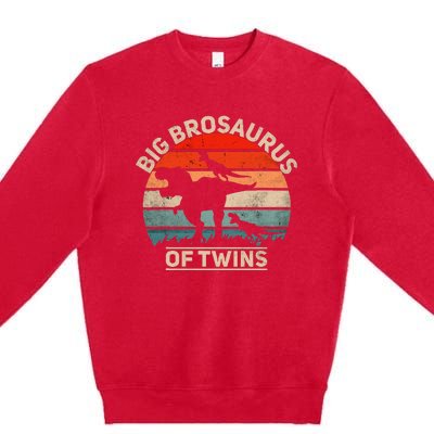 Big Brosaurus Of Twins Big Brother Of Twins Annonce Premium Crewneck Sweatshirt