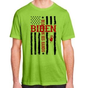 Biden Blood On His Hands American Flag Adult ChromaSoft Performance T-Shirt