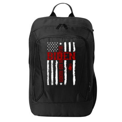 Biden Blood On His Hands American Flag City Backpack