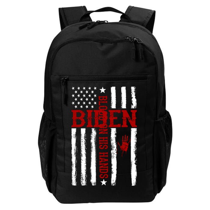 Biden Blood On His Hands American Flag Daily Commute Backpack