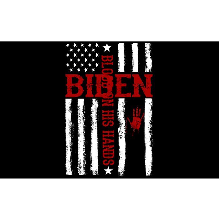 Biden Blood On His Hands American Flag Bumper Sticker