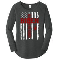 Biden Blood On His Hands American Flag Women's Perfect Tri Tunic Long Sleeve Shirt