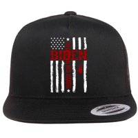 Biden Blood On His Hands American Flag Flat Bill Trucker Hat