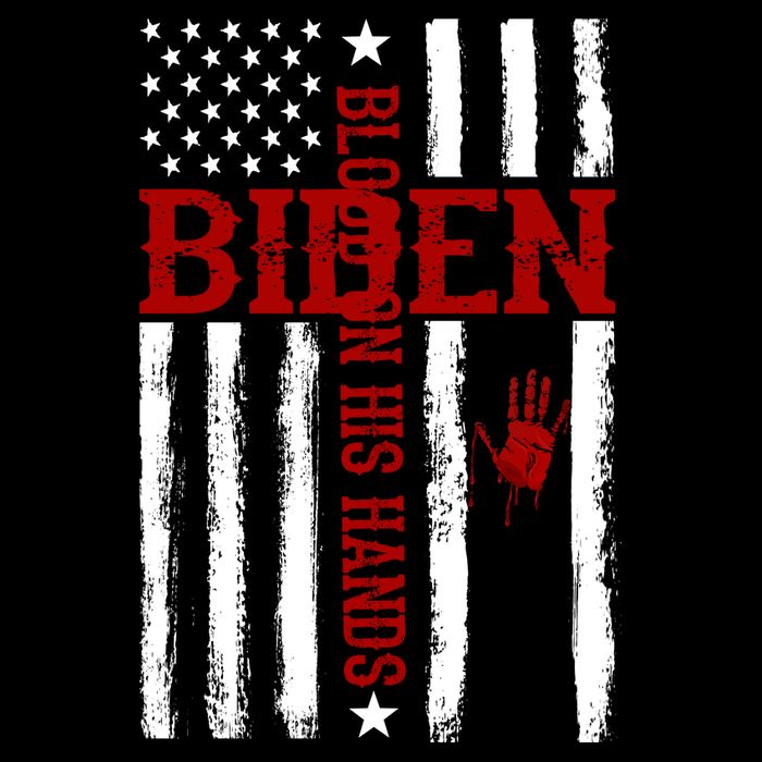 Biden Blood On His Hands American Flag Flatbill Hat